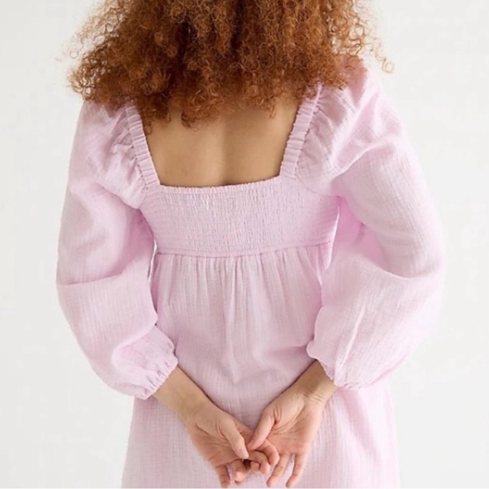 J. Crew Square Neck Soft Gauze Dress, Frosty Lavender,  Medium - Picture 3 of 16